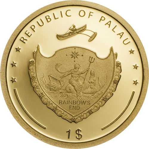 Four Leaf Clover  1 g. Gold Proof coin, Palau, 2017