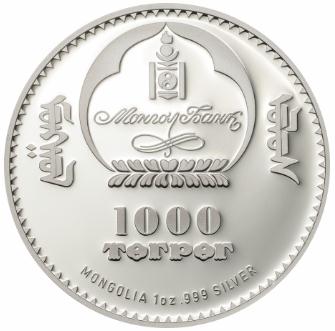 Fidel Castro, 1 oz. Silver, Mongolia, 1000 Togrog, 2017