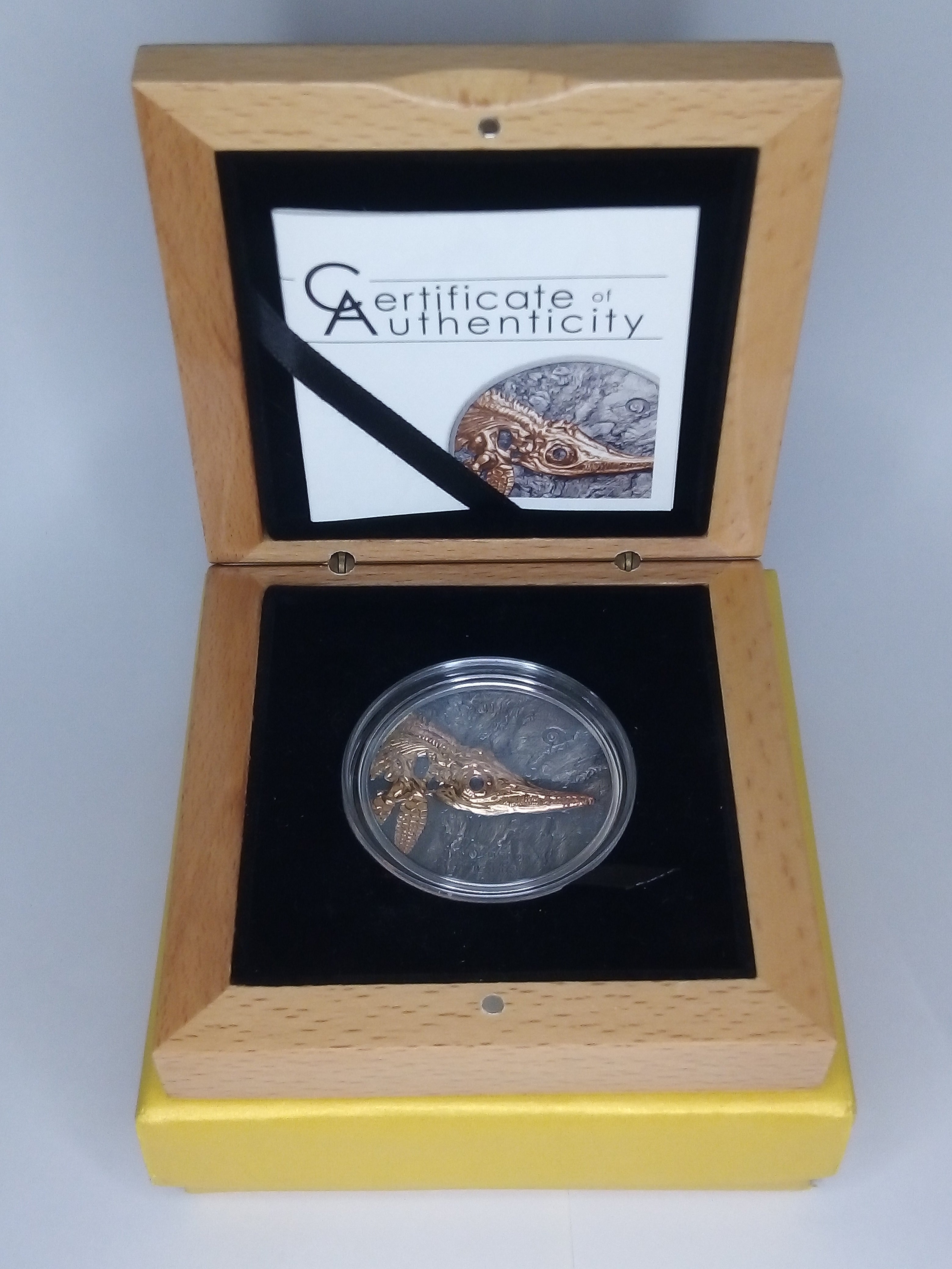 Ichthyosauria, 1 oz. Silver, Mongolia, 500 Togrog, 2017