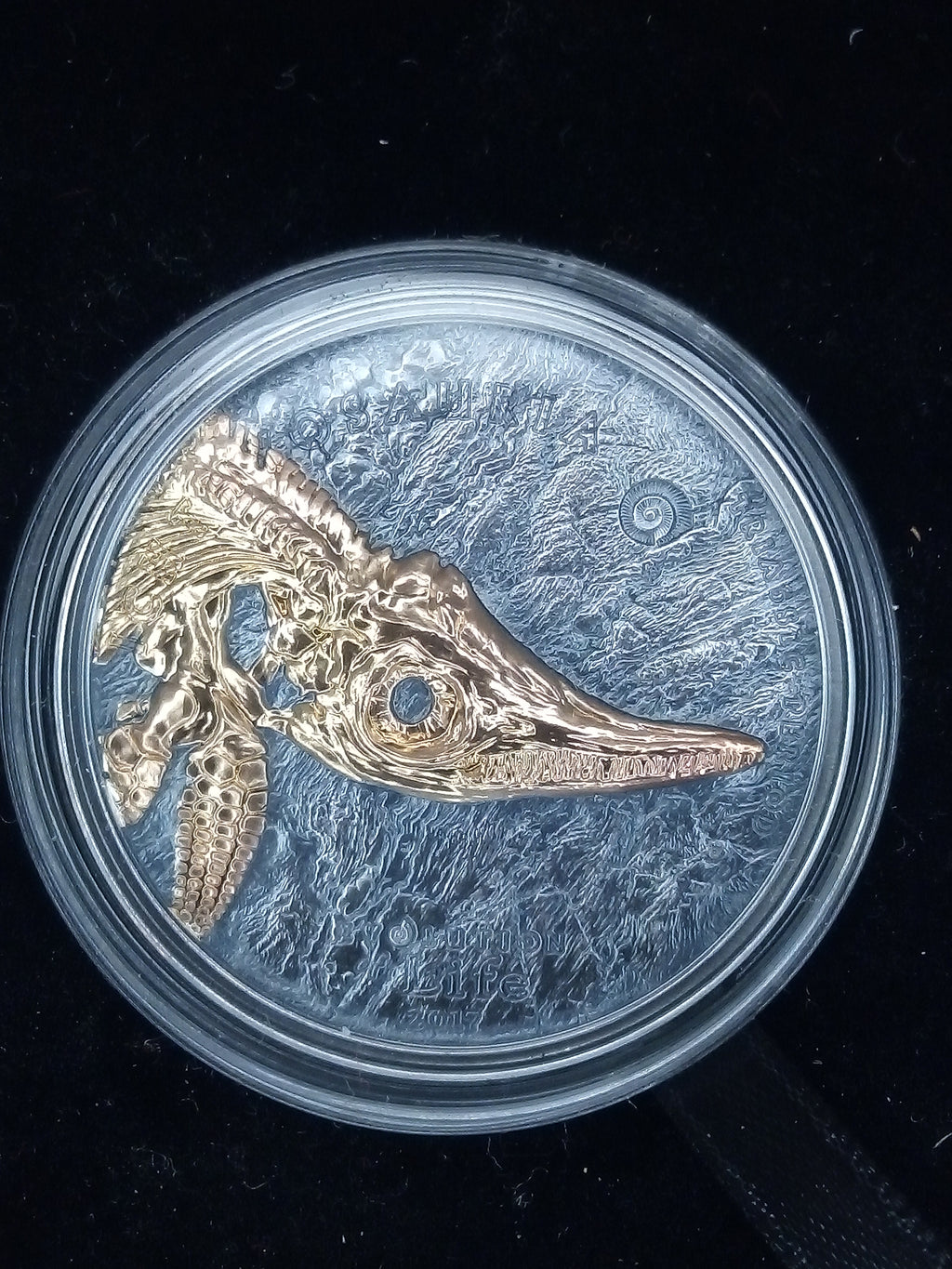 Ichthyosauria, 1 oz. Silver, Mongolia, 500 Togrog, 2017