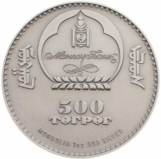 Sable 1 oz. Silver, Mongolia, 500 Togrog, 2017
