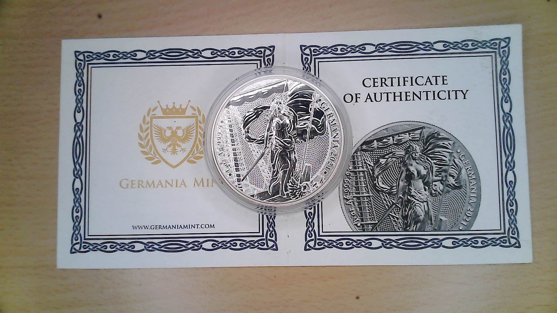 Germania 1 oz Silver BU, 5 Mark, 2021