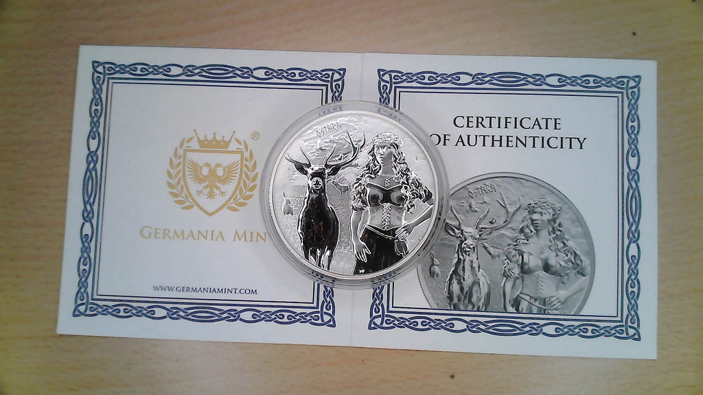 Ostara 1 oz Silver BU, Valkyries, Germania, 5 Mark, 2023