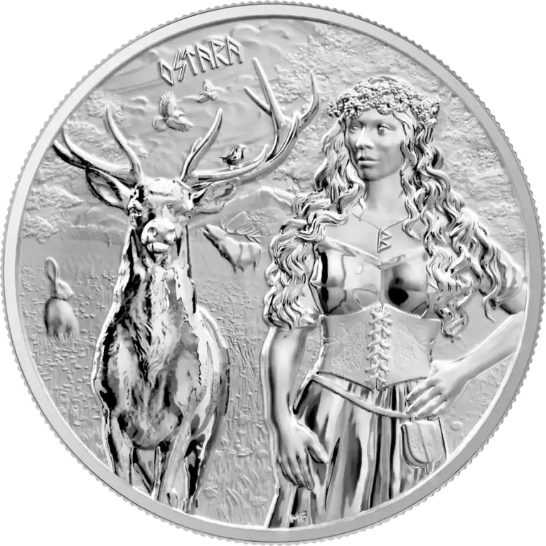 Ostara 1 oz Silver BU, Valkyries, Germania, 5 Mark, 2023
